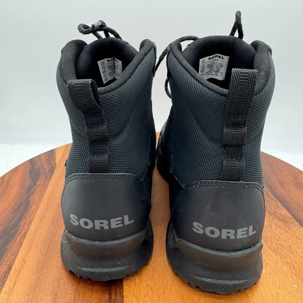 Sorel Buxton Lite Lace Plus Mens 13 Black Waterproof Insulated Casual Boots